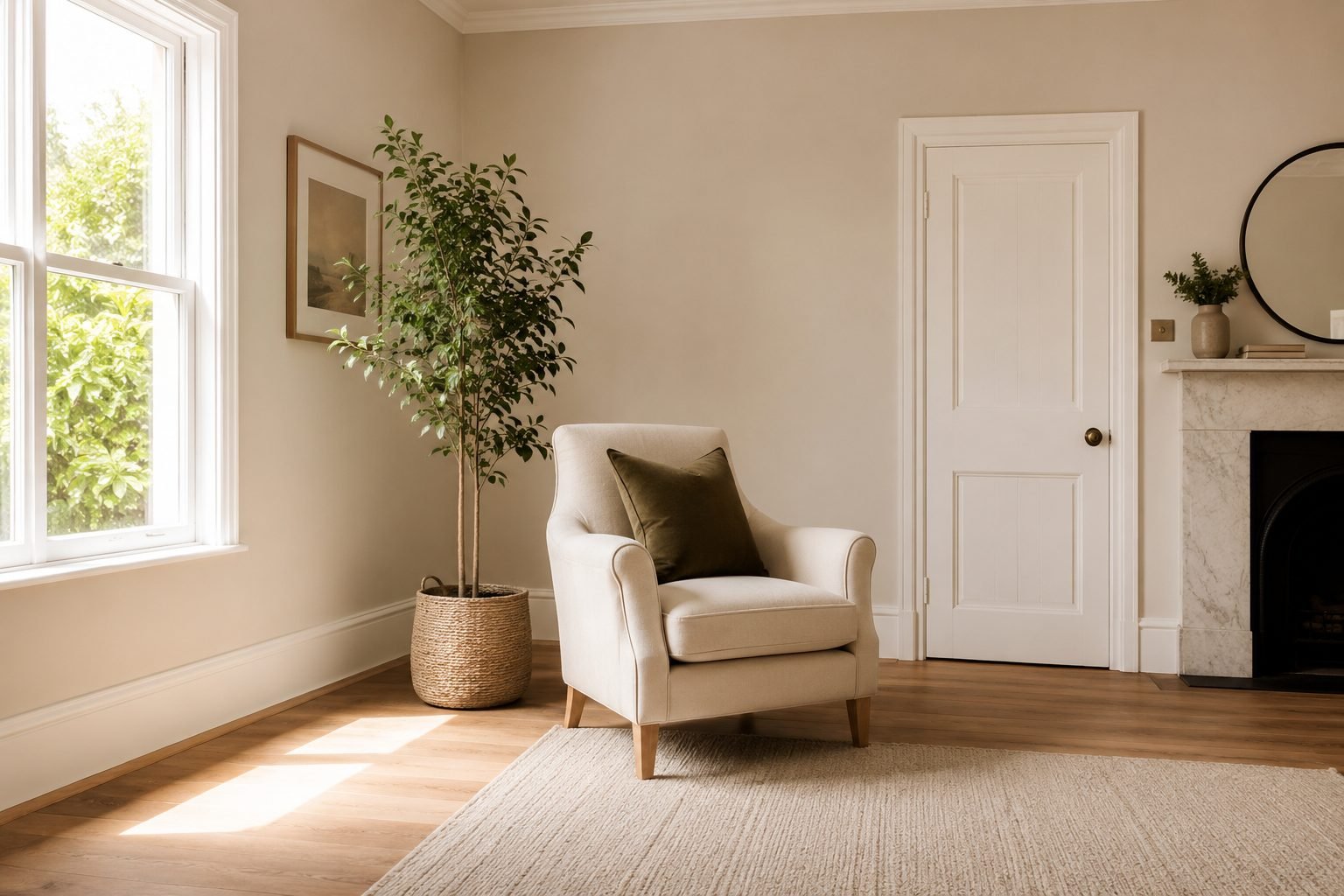 Calm minimal finished room